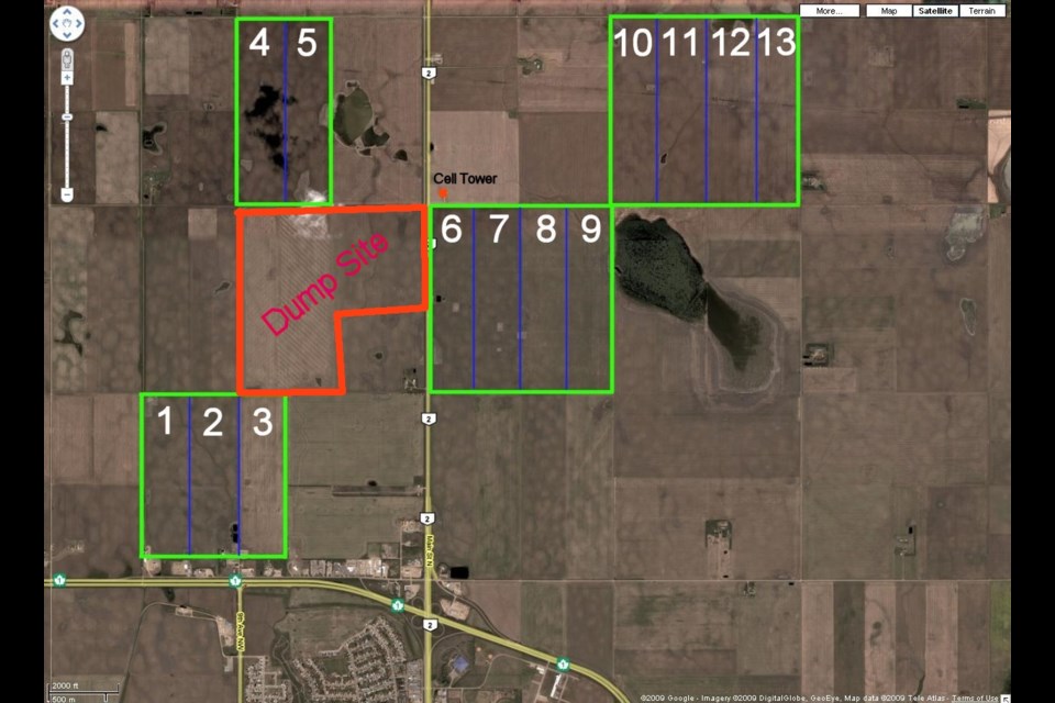 A map shows the location of the proposed new landfill/solid waste management venue and the farms around it. Photo contributed