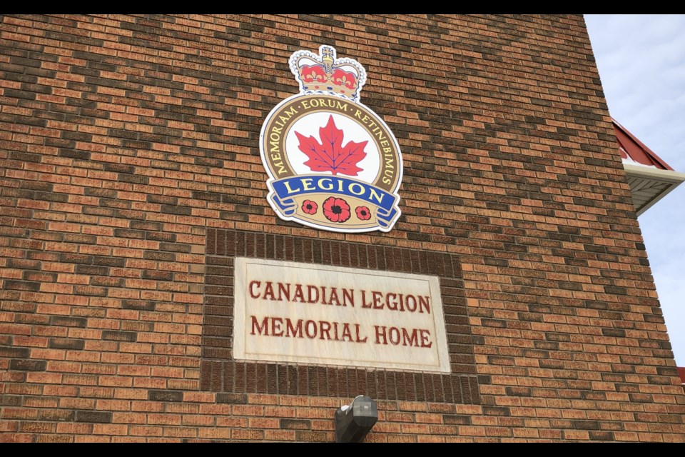 The logo of the Royal Canadian Legion Branch No. 59, at its headquarters at 268 High Street West. Photo by Jason G. Antonio