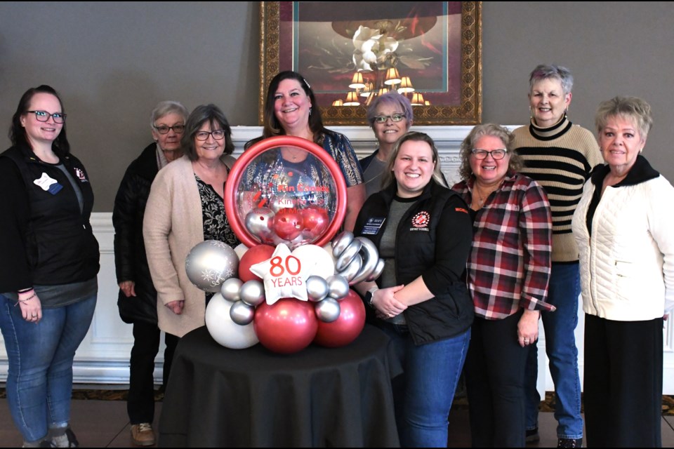 Past and present members of the Moose Jaw Kinettes celebrate the club’s 80-year milestone at the Grant Hall Hotel on Feb. 8.