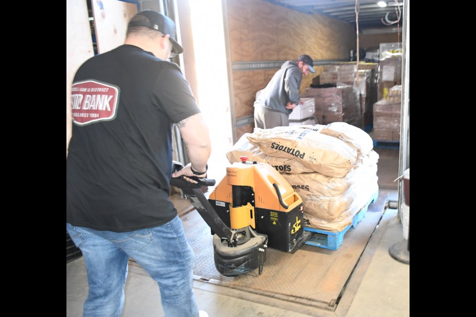 Souls Harbour Rescue Mission donates six pallets' worth of food to the Moose Jaw and District Food Bank on Oct. 28. Photo by Jason G. Antonio