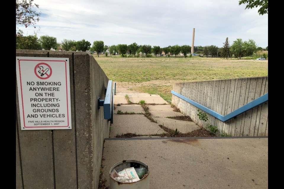 The property where the former Union Hospital stood, at 455 Fairford Street, is now just a field after the building was torn down a few years ago. The property could net the municipality $2.6 million to $3.1 million if it can be sold. Photo by Jason G. Antonio  