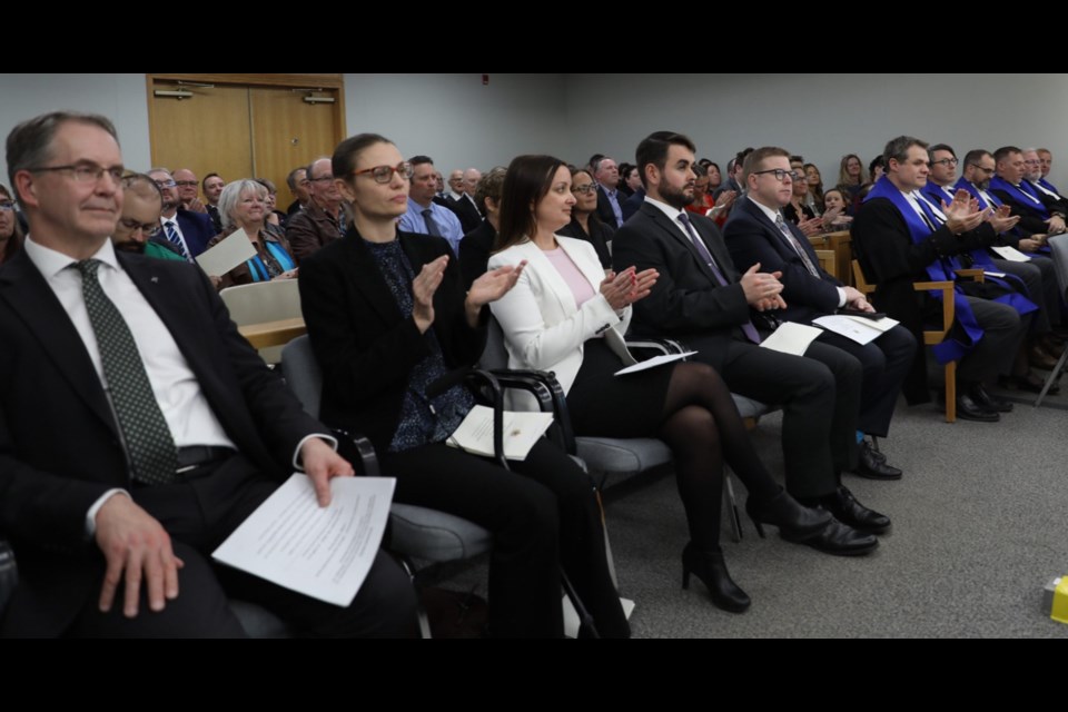 A crowd of nearly 100 people attended the swearing in ceremony. Photo submitted