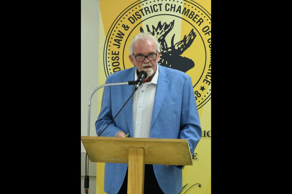 Chamber CEO Rob Clark MCs the forum. Photo by Jason G. Antonio 