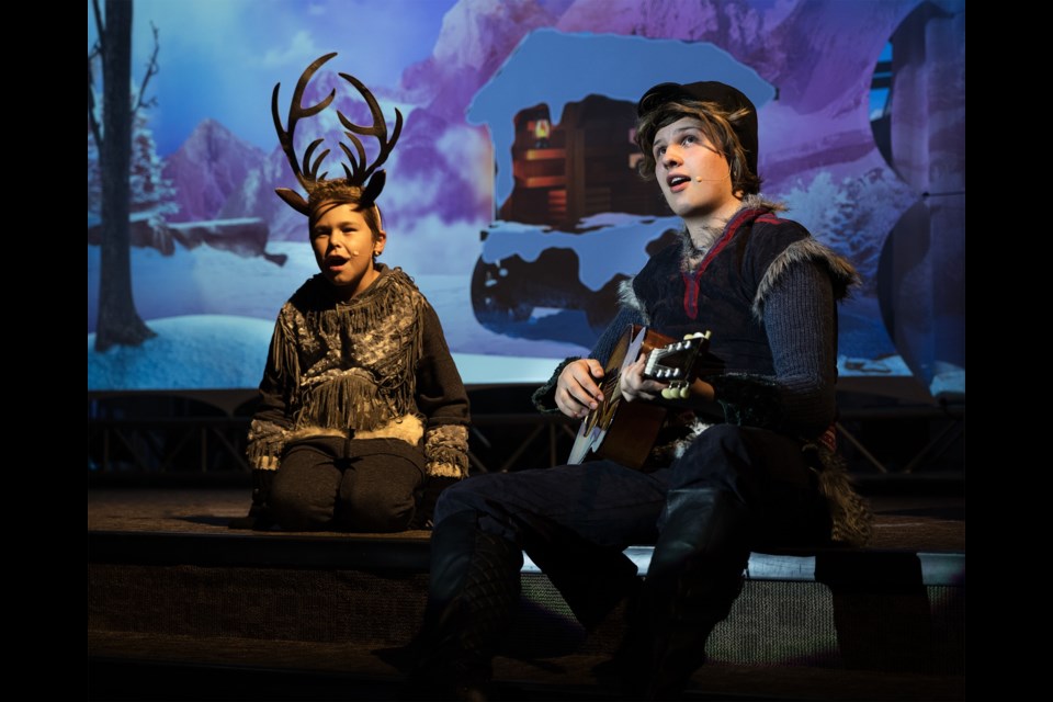 Sven (left) played by Alex Sauer  and Kristoff (right) played by Matthew Merrifeild. (Supplied)