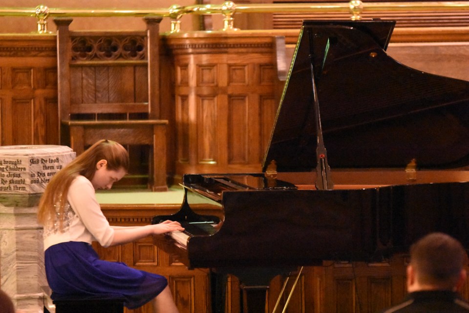Emily Steinhauer performs a piece by composer Chopin during the competition. Photo by Jason G. Antonio