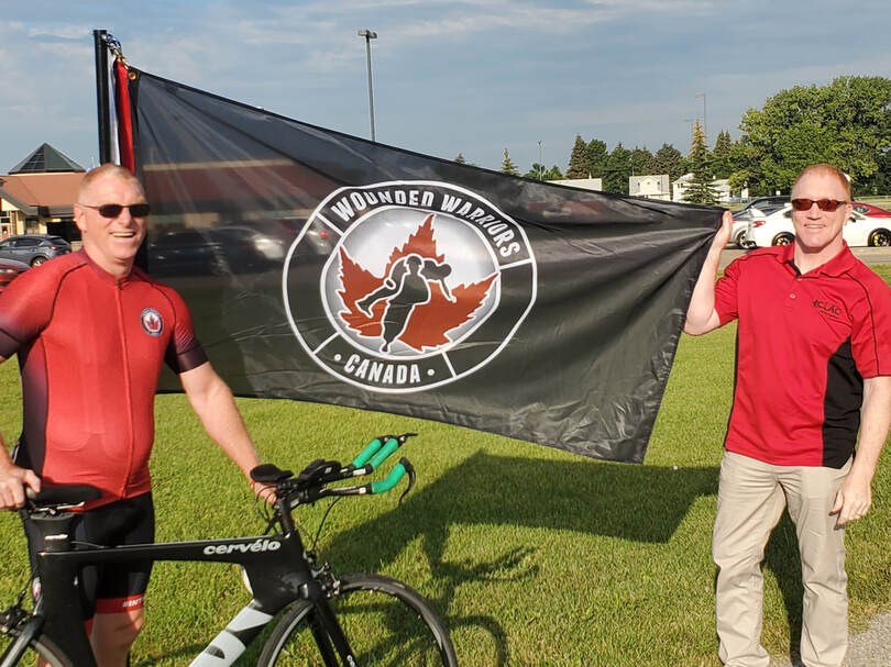 Sgt. Rob Nederlof (left) and his brother in Edmonton at the start of the 2022 tour. Photo courtesy Facebook