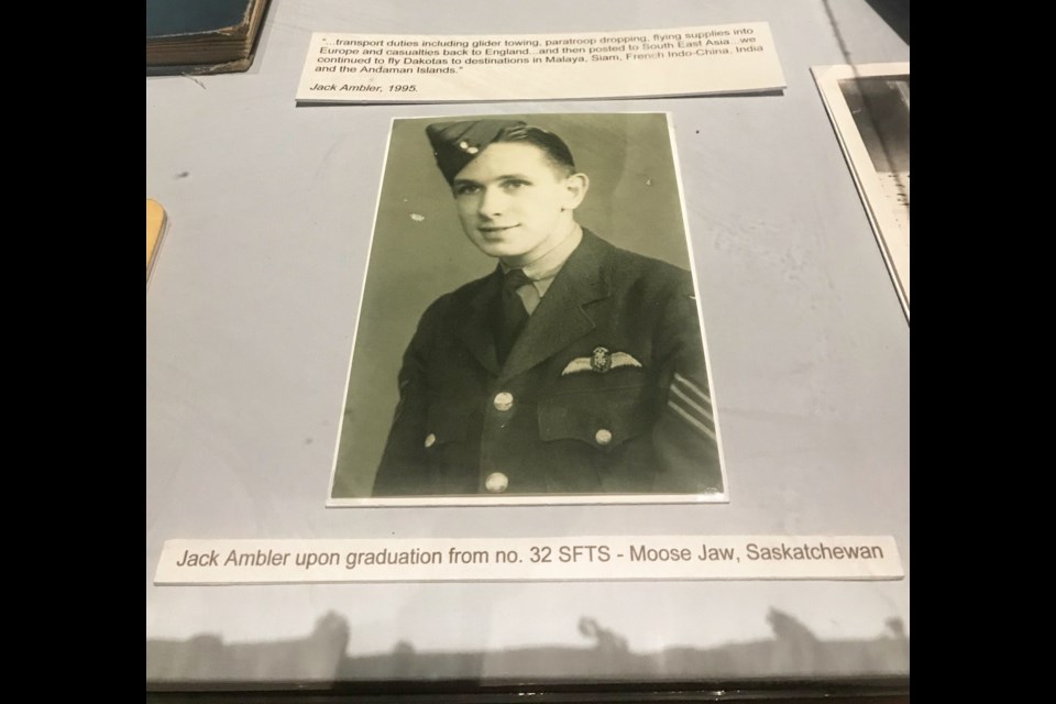 English-born pilot Jack Ambler graduated from No. 32 Secondary Flight Training School in Moose Jaw in 1943. His picture and other personal possessions reside at the Western Development Museum as part of its aviation exhibit. Photo courtesy Karla Rasmussen