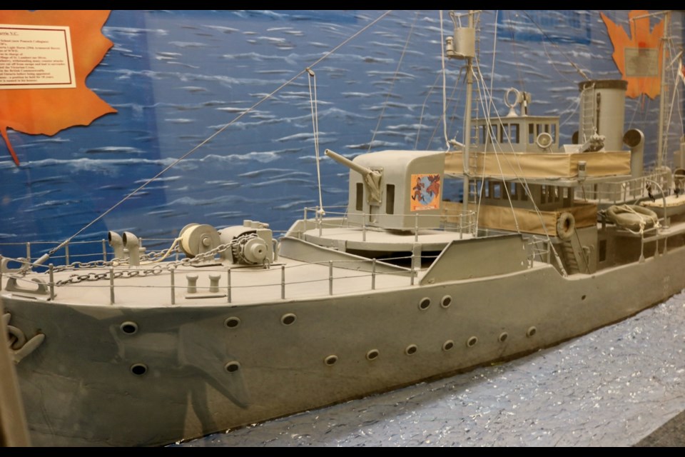 A model of the HMCS Moose Jaw, on display at Peacock Collegiate. (file photo)