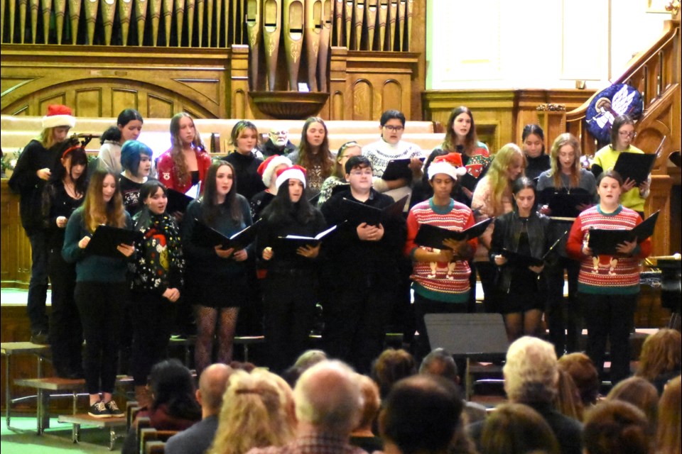 Members of the Peacock Collegiate choir perform at the Rotary Carol Festival on Dec. 10.