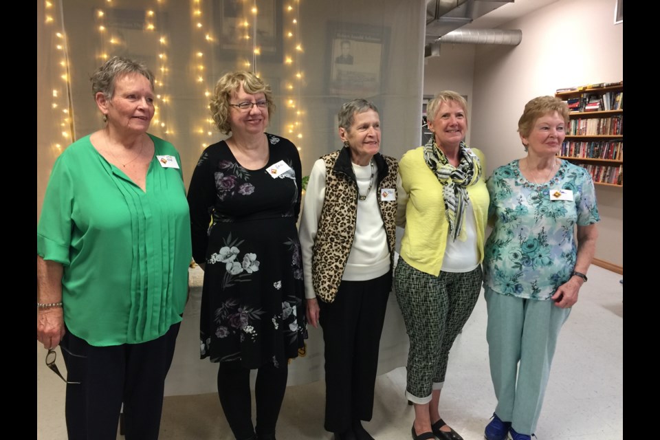 Left to right: Sue Hales, Gail Ennis, Stella Kuc, Bert Craig, and Carolann Langstaff -- Perfect Attendance (submitted photo)