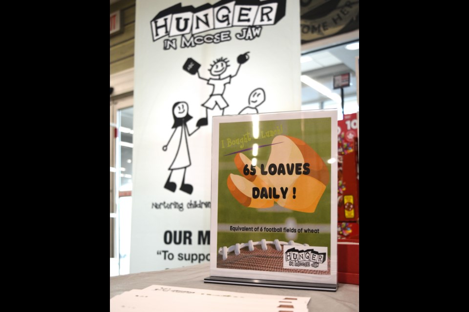 Hunger in Moose Jaw uses 65 bread loaves daily to make lunches for its school program, with that number of loaves equal to six football fields of wheat. Photo by Jason G. Antonio