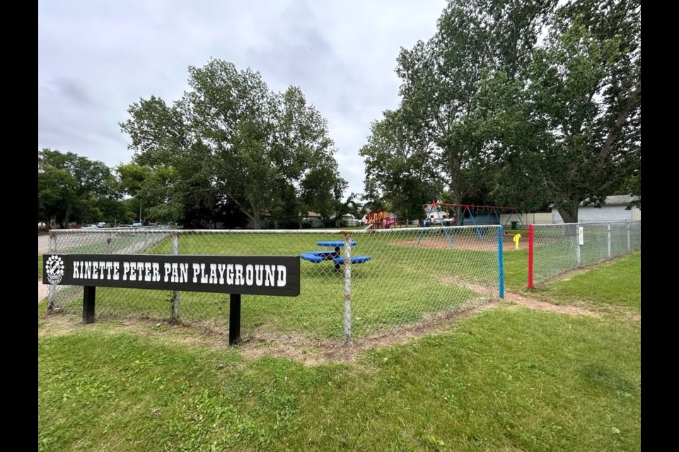The Kinettes Peter Pan Park is located at 242 Coteau Street West on the corner of Tapley Street.