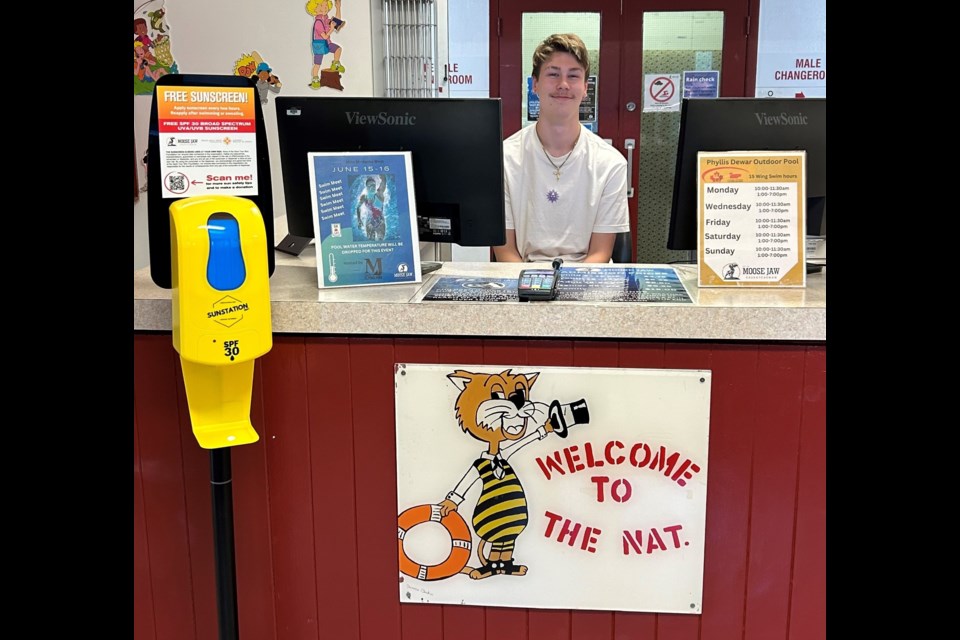 A new sunscreen dispenser greets visitors to the Phyllis Dewar Outdoor Pool. Photo submitted