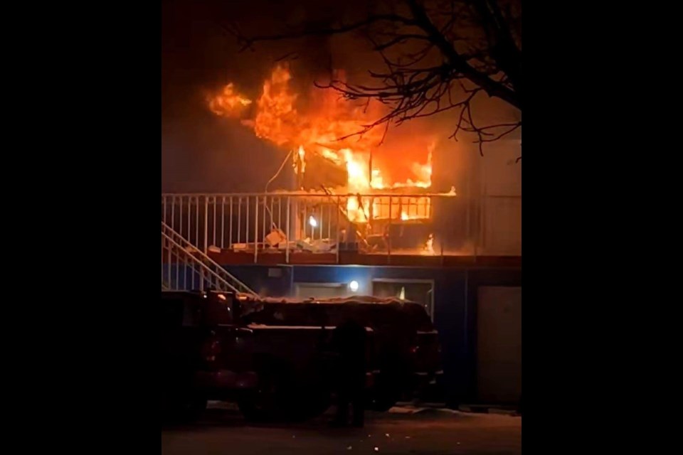 A resident took this photo during the Capones Hideaway Motel fire on the night of Dec. 13.