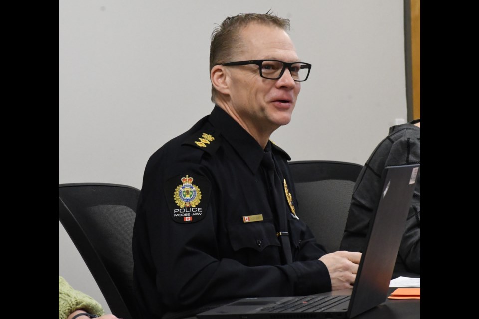 Acting Police Chief Rick Johns discusses changes in the agency's 2025 budget during a special police board meeting. 