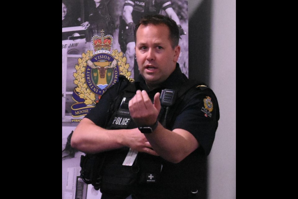 Sgt. Ryan Lawrence speaks to the Board of Police Commissioners. Photo by Jason G. Antonio