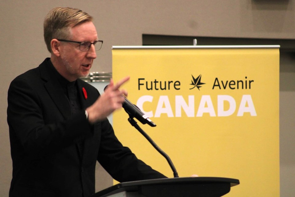 Dominic Cardy, the leader of the Canadian Future Party, speaks during the convention in Ottawa. Photo submitted