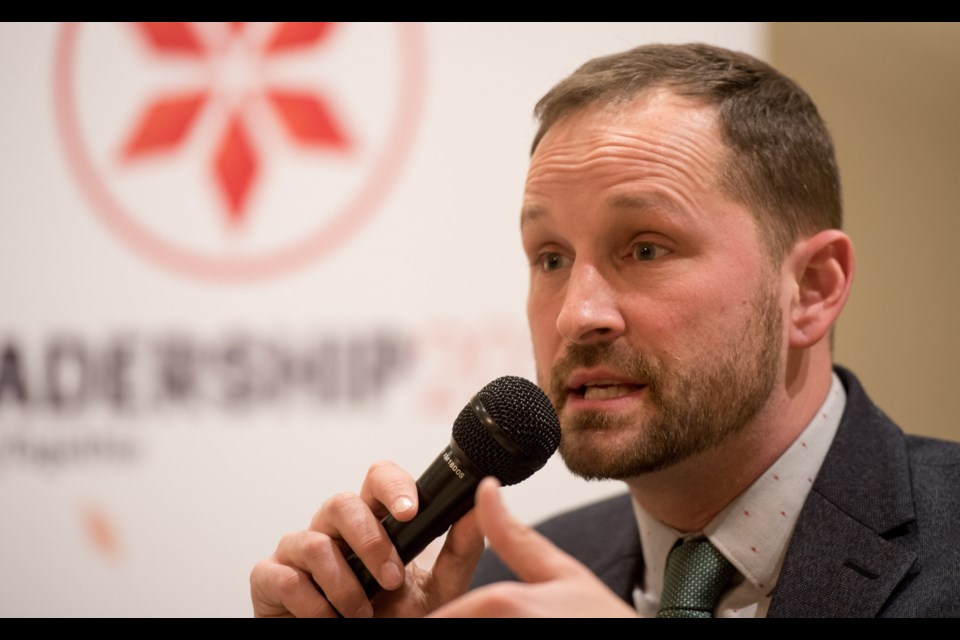 Ryan Meili, the leader of the Saskatchewan NDP, was in Moose Jaw recently to speak with business owners and residents. Photo courtesy PANow.com