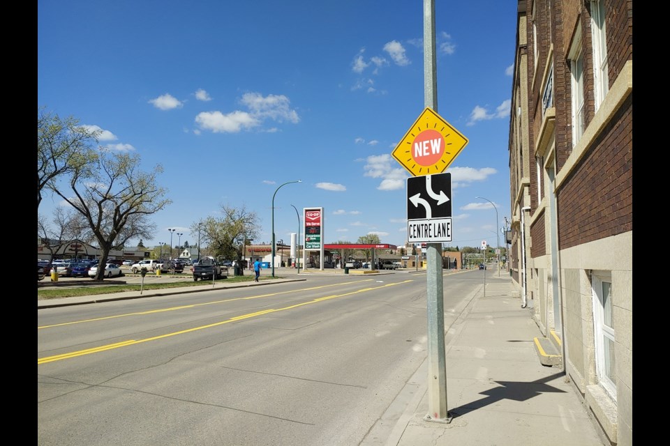 First Avenue Northwest near the Co-op grocery story. Photo by City of Moose Jaw
