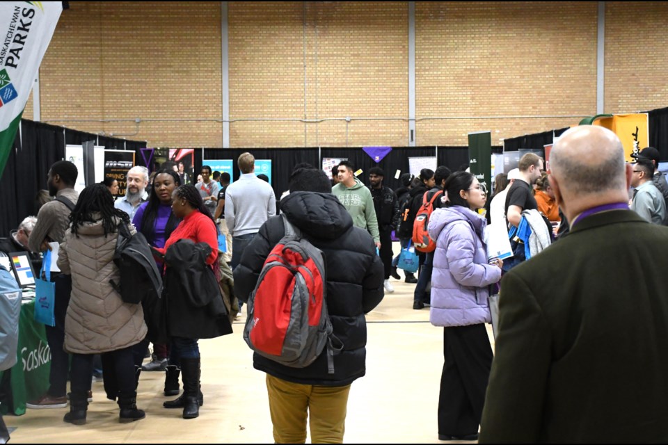 Students attend the Sask. Polytech career fair in Moose Jaw on Feb. 5.