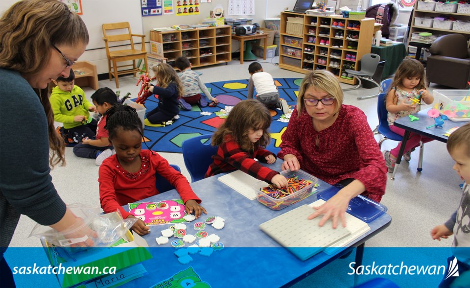 Prekindergarten Class with Banner