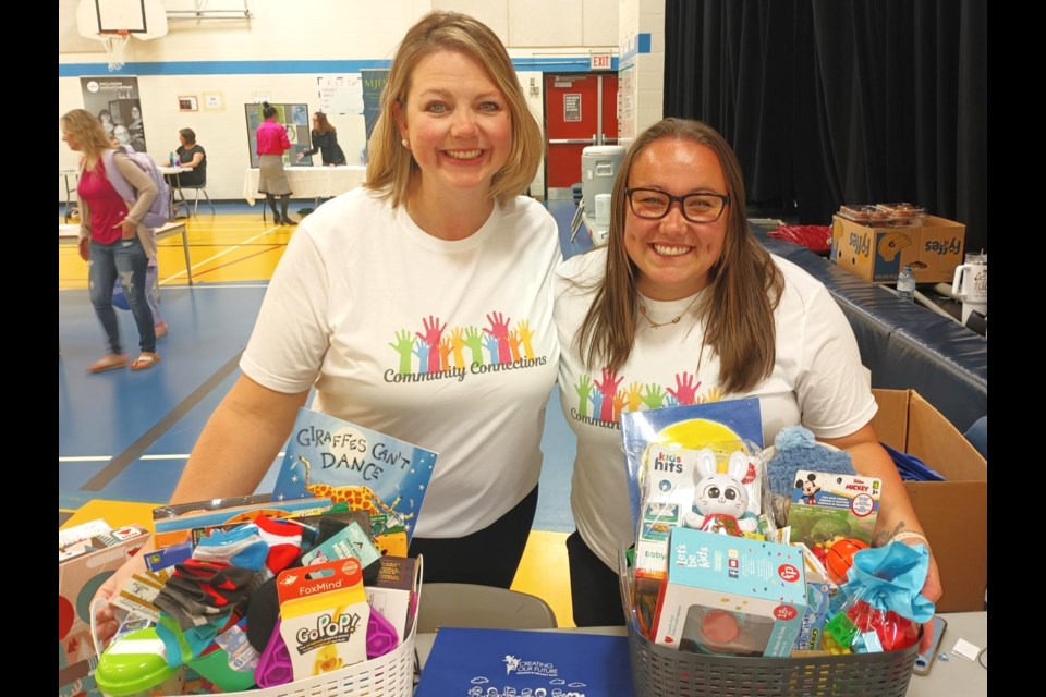 Erika Topp (left) and Amanda Harper (right) are the two Westmount Elementary School teachers behind the Early Years Community Connections Resource Fair that returned for its second year on Sept. 24.