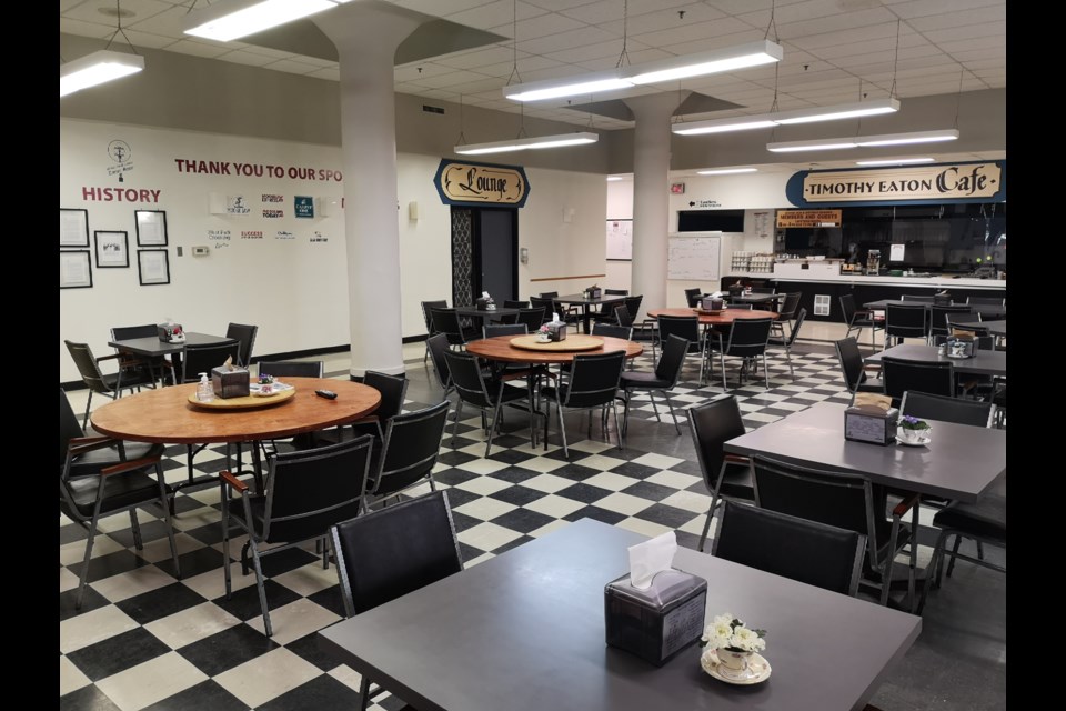 A view of the Timothy Eaton Gardens’ lunch hall before the crowd arrives