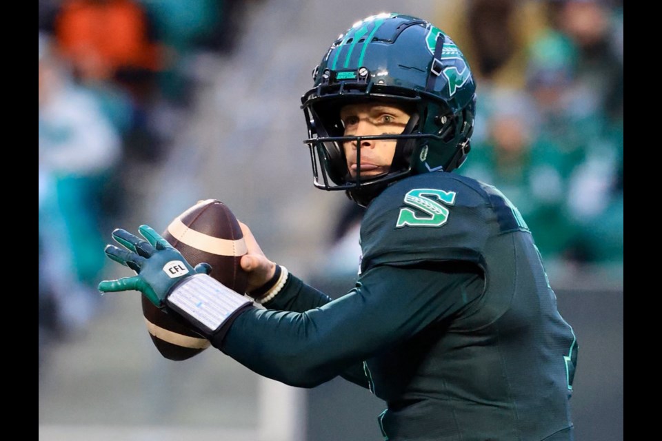 Action from the West Division semifinal between the Saskatchewan Roughriders and B.C. Lions on Saturday night.