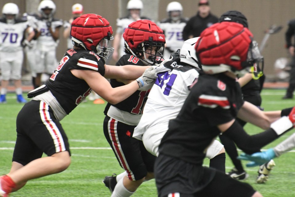 A look inside the Yara Centre during the “Battle On the Prairies” football tournament on the afternoon of Jan. 11.