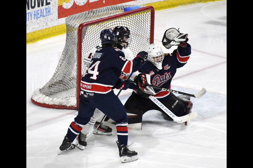 Action from the Sask Male AAA Hockey League game between the Moose Jaw WINMAR Warriors and Regina Pat Canadians on Saturday afternoon.