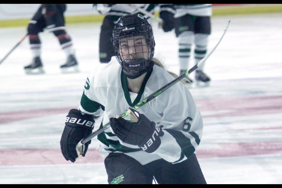 Moose Jaw’s Brooklyn Nimegeers had a goal and an assist in Saskatchewan’s 3-2 win over New Brunswick on Wednesday. 