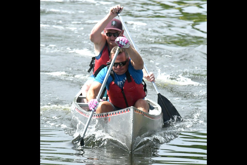 Action from the Kayak 4 KidSport charity corporate race on Saturday morning.