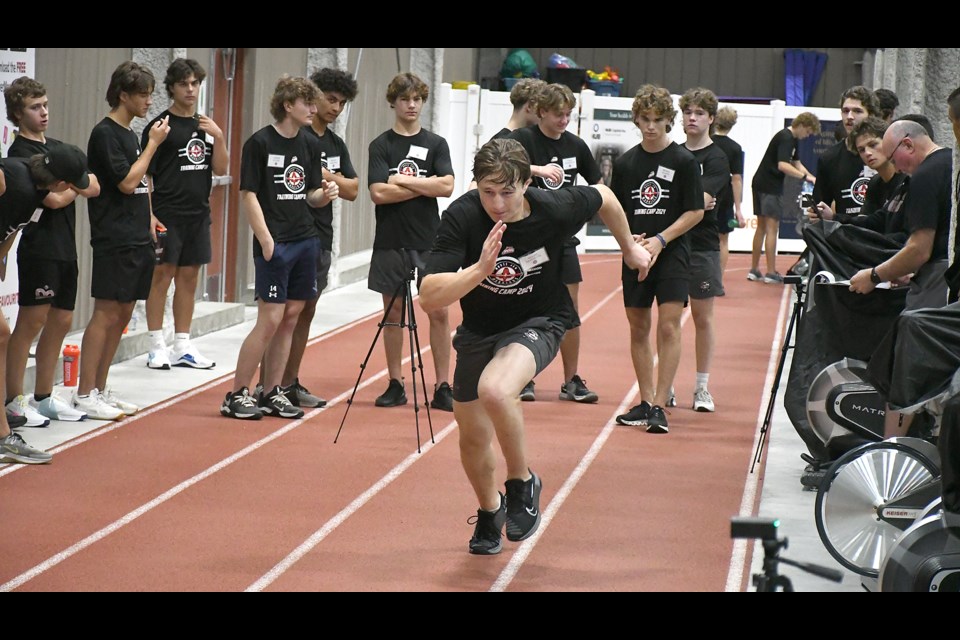 Action from the Moose Jaw Warriors fitness testing to open their 2024 training camp on Wednesday afternoon. |Randy Palmer