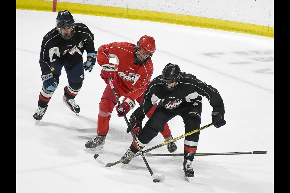 Action from the second rookie camp scrimmage of Moose Jaw Warriors training camp on Thursday afternoon at the Moose Jaw Events Centre.