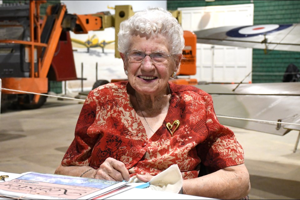 Marj Nicolle, the only surviving founder of the Prairie Hearts Quilter’s Guild and its longest-serving member, attends the museum’s Community Heritage Day to provide live stitching demonstrations on Feb. 22.