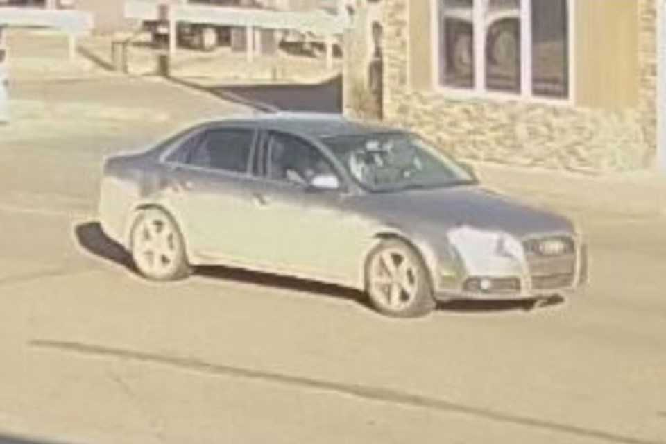 Surveillance images of grey, four-door Audi sedan have been collected and are being released in hopes that the public can help identify the vehicle and/or the occupants, according to police.
Photo courtesy of RCMP