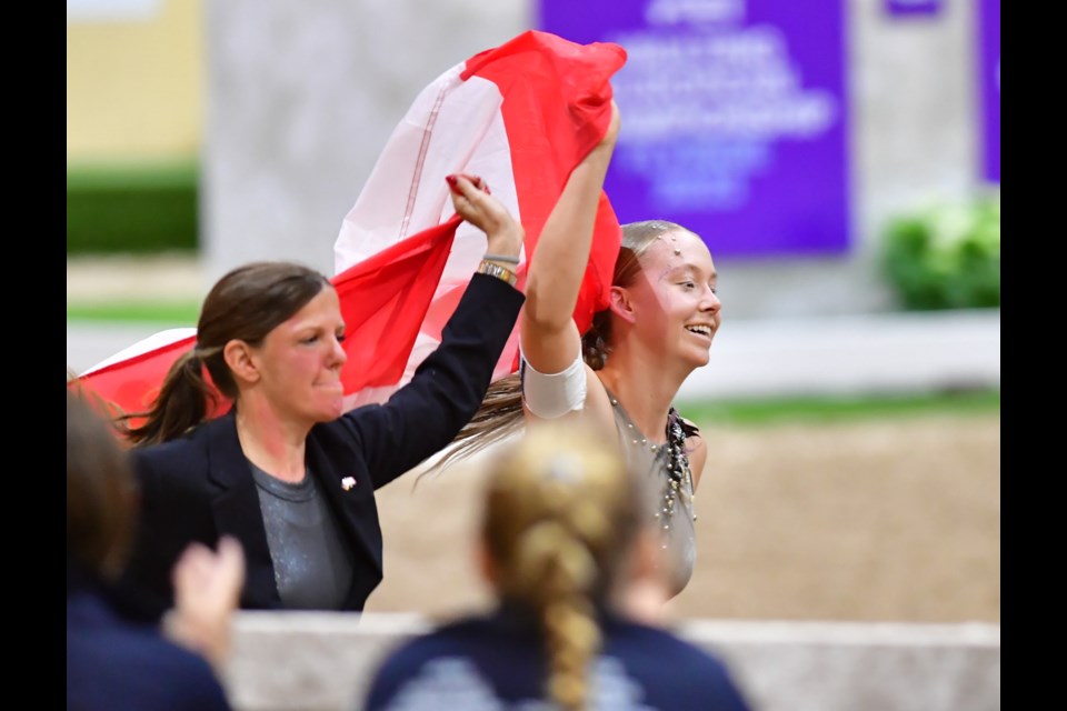 Averill Saunders, 19, who originally hails from the Sundre area but this past December moved to Germany to focus exclusively on her career in equine vaulting, placed second in her category at the Fédération Équestre Internationale (FEI) Vaulting World Championships, which were held on July 26-30 and hosted in Sweden at a venue in Flyinge (pronounced flu-inga), located just east of Copenhagen in neighbouring Denmark.
Photo courtesy of Kaiser Impressions