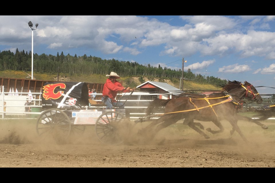 Sundre local Dale Young secured a spot in second place once the dust settled following the final round of chuckwagon races on Sunday during the 2024 edition of Bulls and Wagons, which ran Aug. 23-25 at the Sundre Rodeo Grounds. 
Simon Ducatel/MVP Staff