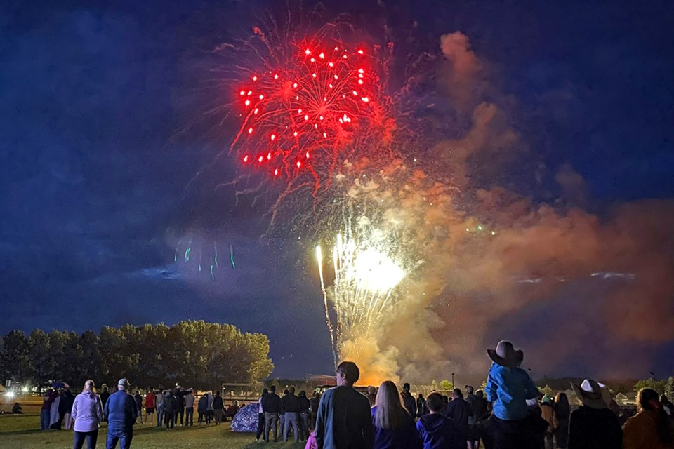 The traditional Canada Day fireworks in Innisfail on June 30. Photo courtesy of the Town of Innisfail