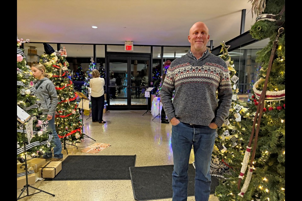 Dale Dunham, founder of the Innisfail Festival of Trees, at the event on Nov. 27. He said the annual festival is continuing its growth to support the need of the community during the holiday season. Johnnie Bachusky/MVP Staff