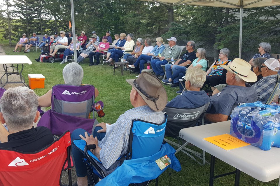 Attendees of a 46A St. Crescent Block Party in Innisfail on Saturday, July 19. 
Submitted photo