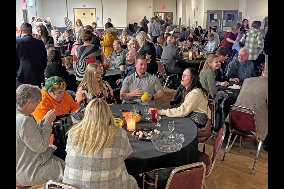 The auditorium at the Innisfail Royal Canadian Legion Branch #104 on Oct. 29 was packed with 191 registered attendees for the Innisfail & District Chamber of Commerce’s 2024 Innisfail Business Awards. Johnnie Bachusky/MVP Staff