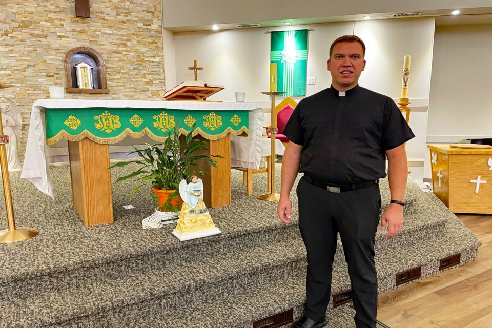 Father Curtis Berube is the new parish priest at Innisfail's Our Lady of Peace Catholic Church. 
Johnnie Bachusky/MVP Staff