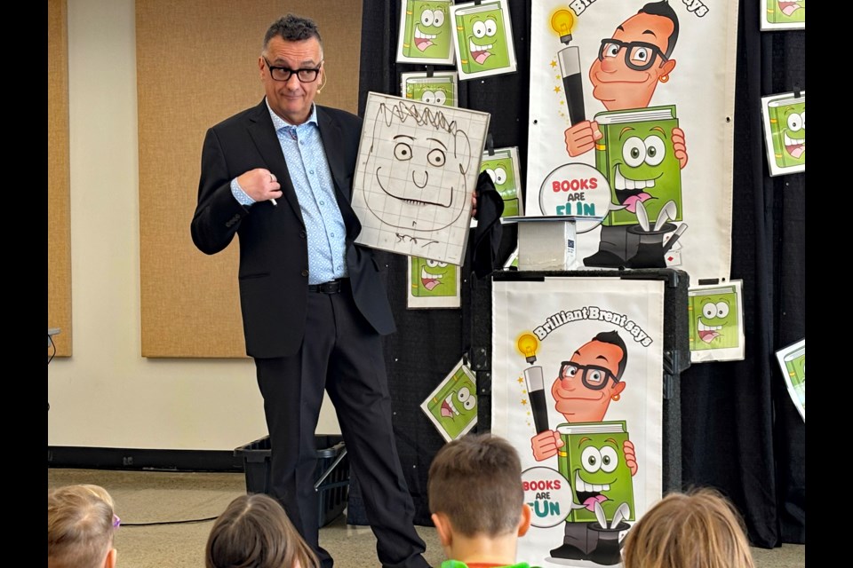 Calgary's Brent Smith thrilled his audience at the 2025 Innisfail Family Literacy Festival at the Innisfail Library/Learning Centre on Jan. 25 with a full array of magic, humour and fun. Johnnie Bachusky/MVP Staff