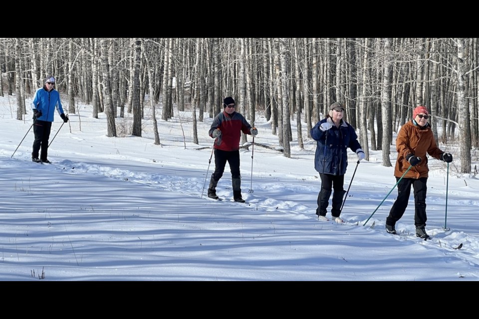 Bill and Arlene Ritchie and friends tour the trails.
Photo courtesy of Sandy Mason