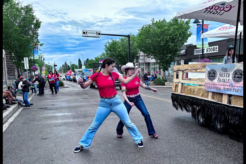 Dancers show off entertaining moves on Innisfail's Main Street during the annual Innisfail Rotary Pro Rodeo Parade on June 15. Johnnie Bachusky/MVP Staff