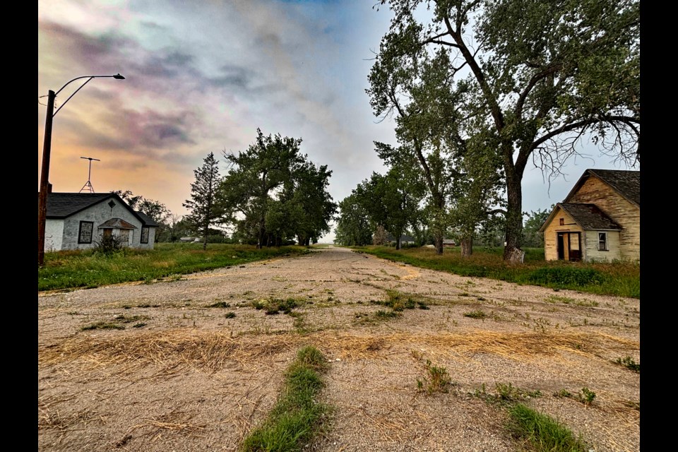 Looking north from the south end of Main Street from a ghost town in west-central Saskatchewan in mid-July. Johnnie Bachusky/MVP Staff