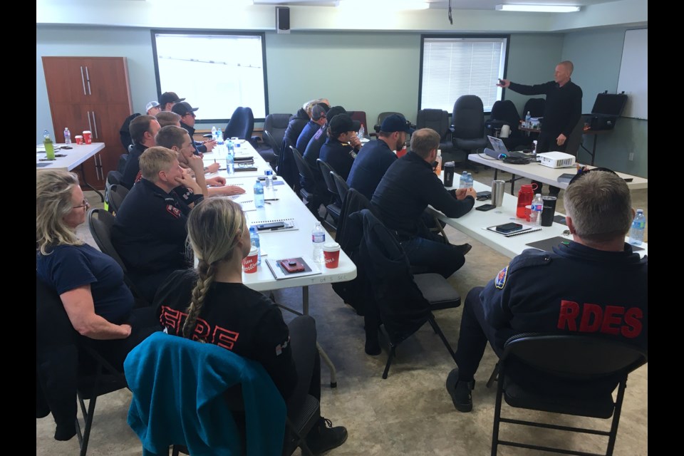 The Sundre Fire Department's hall hosted over the past weekend of April 22-23 a classroom training course on responding to emergencies involving electric vehicles. 
Simon Ducatel/MVP Staff