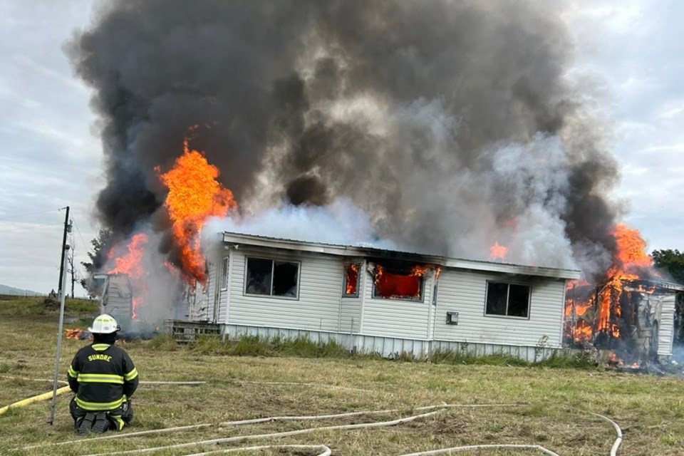 Members of the Sundre Fire Department conducted a controlled-burn exercise earlier in September.
Courtesy of Sundre Fire Department