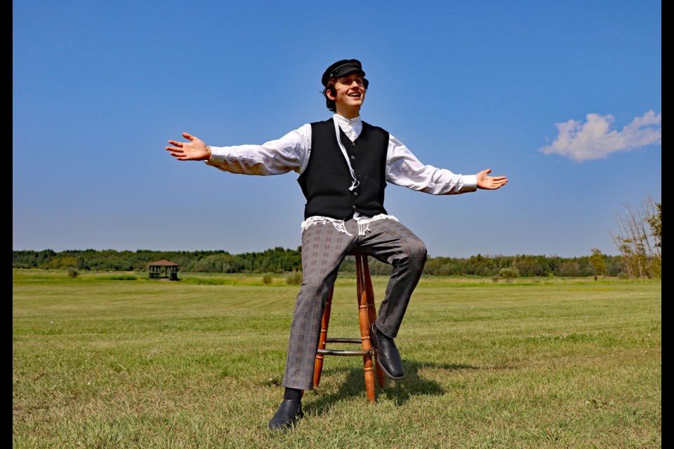 Twelve-year-old Spencer Peck sings Miracle of Miracles from Fiddler on the Roof at Innisfail's Centennial Park on July 20. The young Innisfail area musical theatre performer has won three festival competitions this year. Johnnie Bachusky/MVP Staff